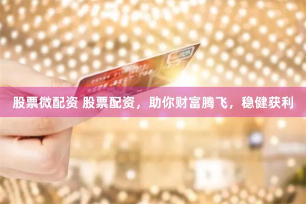 股票微配资 股票配资，助你财富腾飞，稳健获利
