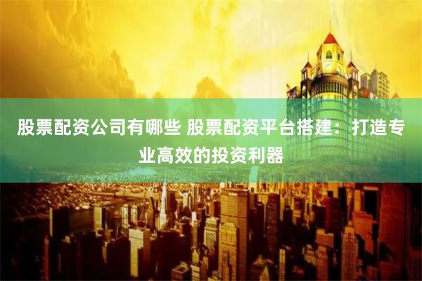 股票配资公司有哪些 股票配资平台搭建：打造专业高效的投资利器